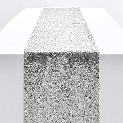 Nappe de table argentée brillante