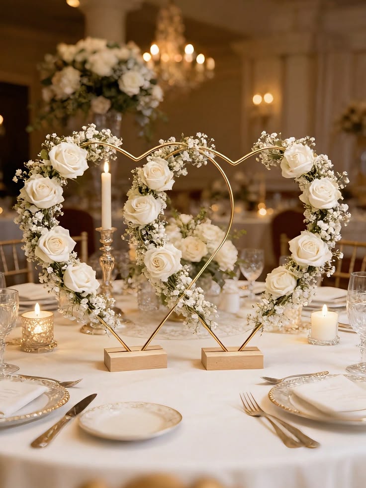 Cœurs de fleurs blanches décoratifs