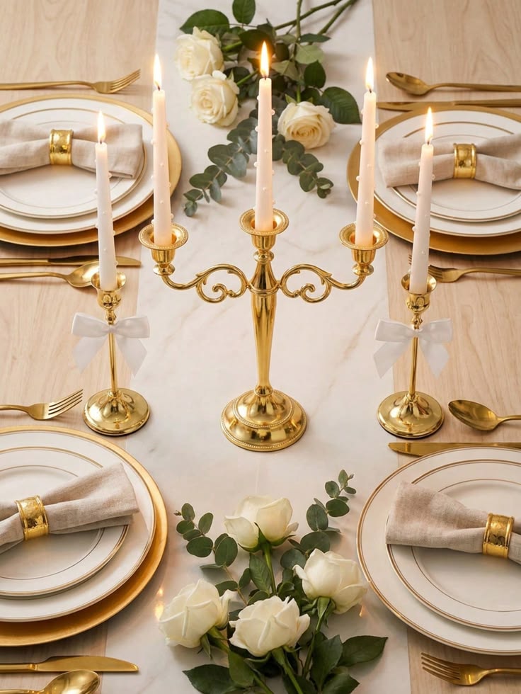Table élégante avec bougies